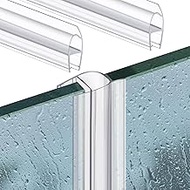 Shower Door Side Seal Strip 78.74 Inch (39.37" x 2 Pcs) for 3/8'' (10 mm) Frameless Glass Sliding or