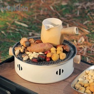 BBQ Charcoal Grill Portable Barbecue Grill Pan with Grill Net for Camping Picnic [luckylolita.sg]