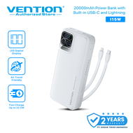 Vention Powerbank Built-in Cable USB C & Lightning 22.5W LED Display 10000mAh 20000mAh