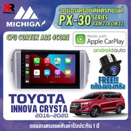 จอแอนดรอยตรงรุ่น TOYOTA INNOVA CRYSTA 2016-2020  APPLECARPLAY จอแอนดรอยติดรถยนต์ 2021 PX30 CPU ARMV8 4 Core RAM2 ROM32 9 นิ้ว MICHIGA PX30 สเปค APPLECARPLAY ANDROID AUTO ตัวท๊อป2021