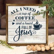 TEMU ภาพวาดติดผนังลายไม้ 2D แบบแบน " Is Coffee" - ของตกแต่งบ้านและห้องครัวให้แรงบันดาลใจ ขนาด 8X8 นิ