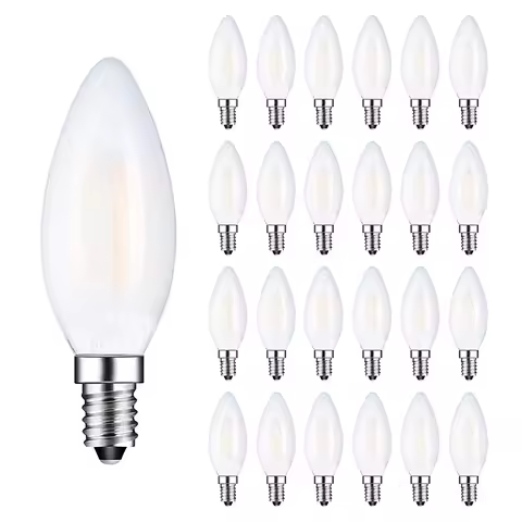 4W 6W Retro LED Candle Filament Bulb C35 Frosted Light Bulb E12 E14 Dimmable Edison Screw Light Lamp