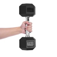 KINGBOX rubber-coated hexagonal cast iron single dumbbells 2.5kg, 5kg, 7.5kg, 10kg, 12.5kg - YSPORT