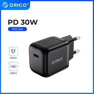 ORICO GaN 30W USB C Charger Plug PD Type C Wall Charger Adapter Foldable QC3.0 Quick Travel Charger