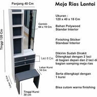 Dressing Table with Mirror 4-Drawer Dressing Table with Chair Size 120 x 40 x 18 Cm