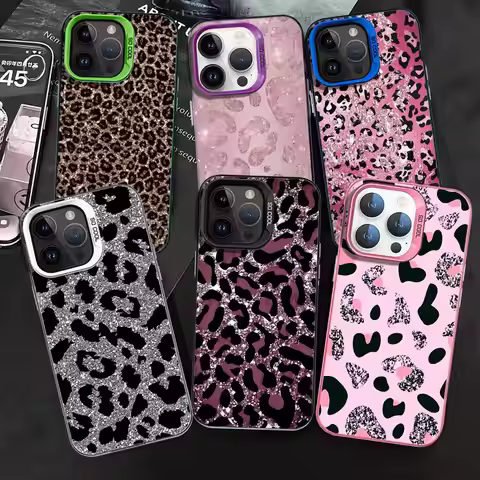 Shining Leopard Print Design Phone Case For iPhone 16e 16 15 14 13 12 11 mini Pro Max X XR XSMAX 8 7