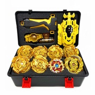 Golden 8pcs Beyblade Set Gyro Burst With Launcher Portable Storage Gift Box Kids