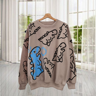 Dinos Sweater Wanita Oversize Korean Style Switer Couple Pasangan Bareng Bestie