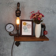 工業風水管壁燈復古鐵藝牆上置物架裝飾收納架