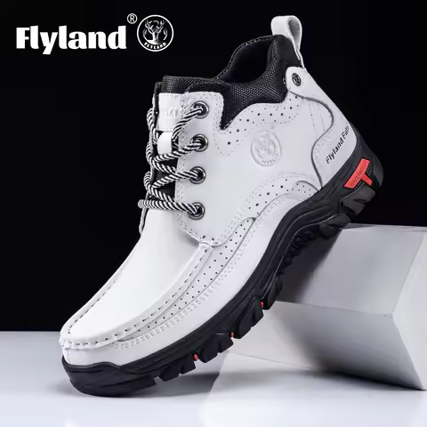 FLYLAND Men's Chukka Boots Casual Leather Shoes Fashion Vintage Handmade Male Sneakers