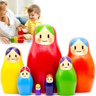 堆疊彩虹嵌套娃娃 7 件 - 木製嵌套彩虹玩具 - 俄羅斯套娃