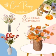[Ready Stock] 1PC Corn Poppy Yu Meiren 4 Heads Artificial Flower High Quality | Bunga Hiasan Home/ W