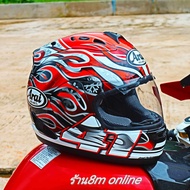 หมวกกันน็อค arai RX-7VRR5 งาน1:1 หมวกกันน็อค ลายไฟ หมวกกันน็อคขับบิ๊กไบค์ทำความเร็วสูง หมวกสีแดง ARA