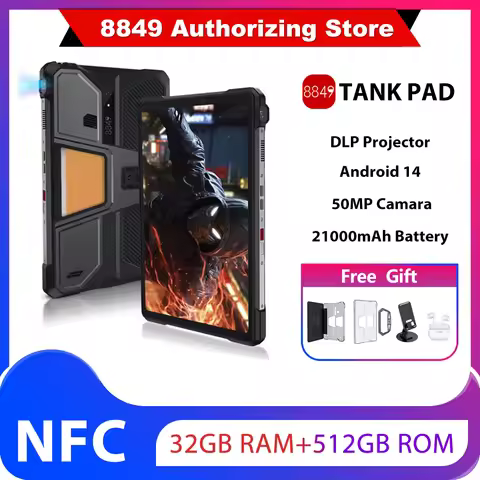 8849 TANK PAD Unihertz,Rugged Projector Tablet,32GB+512GB,21000mAh,10.95" FHD Dual Speaker,Tablets P