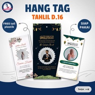 Hangtag tahlilan tasyakuran / Hang tag berduka / Gantungan tas berkat / Ucapan tahlilan dan doa