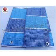 Blue White Canvas PE Tarpaulin Sidewall Tent Canopy Renvotion Cover Kanvas Biru Putih Khemah Kanopi