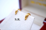 S.R. ต่างหูทอง ตุ้มหูทอง ต่างหูห่วง ทอง 1 สลึง พร้อมใบรับรองสินค้า เคลือบทองคำแท้ ชุบทอง 100%