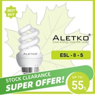 [ALETKO] Energy Saving Lamp Spiral 8-S B22 (2700k Warm White, Blue, Green)