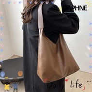 DAPHNE Shoulder Bag, Large Capacity One Shoulder Underarm Bag, PU Leather Solid Color Tote Bag