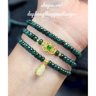 Lam Ngoc Jadite Mix Charm Bracelet Hoa Dien + Hazelnut Size 5.5mm Svip