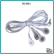 SUMU Cable Lead Wires, White 2.5mm Plug to 3.5mm Snap Electrode Wires, High Quality 4 in 1 1.2M/3.94