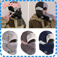 SHOOGEL Earflap Hats, Warm Russian Bomber Cap, Winter Windproof Casual Thickening Ear Protectors Hat