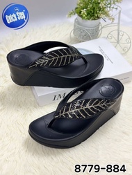 lin lin big shop รองเท้าแตะแฟชั่นเพื่อสุขภาพแบบคีบประดับเพชรใบไม้ส้นสูง 2.5 นิ้ว(6cm) รหัสyy8779-884