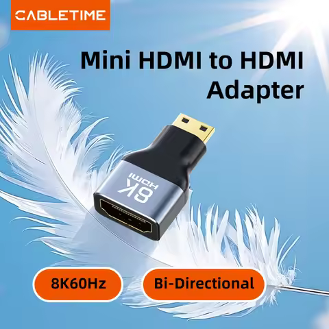 CABLETIME MINI HDMI Adapter 8K Mini Micro HDMI To HDMI Adapter 4K 120Hz/144Hz Male To Female Convert