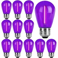 Sxminer 15 PCS LED Purple S14 Bulbs Christmas Replacement Bulb 1W LED String Light Bulb E26 Base Edi