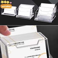 YUMEIREN 1Pcs Business Card Box, 1/2/3 Grids Acrylic Plastic Bussiness Card Holder, School Office Su