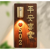 Brown Retro Light Unit Number Plate Office Hotel Homestay Apartment Wall Decoration Door Unit Number