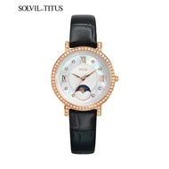 Solvil et Titus W06-03261-003 Women's Quartz Analogue Watch in White MOP Dial and Leather Strap