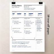 50 Sheets Tear-Off Eisenhower Priority Matrix Daily Planner, Four-Quadrant Time Management Memo Pad 