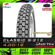 TAYAR KOMBO DELI/SWALLOW TYRE S-212 CLASSIC 4.00-18 400-18 WITH FKR TUBE