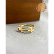 Fledios Gold Ring 916 Double Love Arrow Tulen Minimalist/Flydios 916 Gold Double Arrow Love Ring (CRAFT MARK)