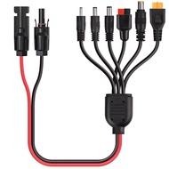 6-in-1 Solar Panel Connector Kit, 12AWG Solar to XT60, Anderson, DC7909, DC6530, DC35135, DC5521 Con