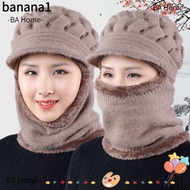 BANA Women Winter Hat, Knitted Warm Ring Scarf Scarf Cap, Fashion Windproof Woolen Yarn Plush Thicke