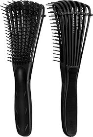2 Pack ez Detangler Brush for Curly, Afro Textured 3a to 4c Wavy Hair, Exfoliating for Beautiful and
