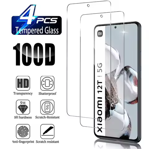 2/4Pcs HD Screen Protector For Xiaomi 12T 5G/Xiaomi 12T Pro Tempered Glass