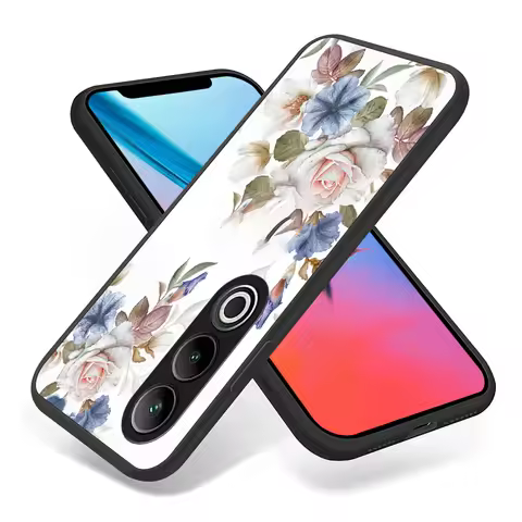 Floral Tempered Glass Case For Samsung Galaxy A10 A20 A11 A30 A40 A50 A70 M31 M21 M11 J4 J6 Plus A6 