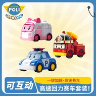 2026 New Style Deformed Police Car poli poli Inertial Pull Back Car Boy Rescue Team Children's Toy R