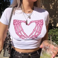Fashion Y2K Skeleton hippie gothic cyber y2k crop top girl korean fashion yk2 aesthetic fairycore ts