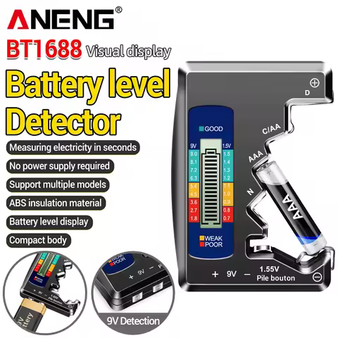Portable Battery Capacity Indicator ANENG BT1688 Multifunctional 1.5V 9V Capacity Check Detector Bat