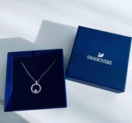 靈動閃鑽施華洛世奇圓環跳動的心項鍊 | Swarovski Dancing Heart Round Pendant Necklace|