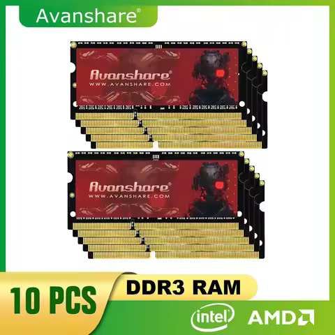 10Pcs Avanshare Ram Memory DDR3L DDR3 8GB 4GB DDR3 1600Mhz 1333mhz SO-DIMM Rams Memoria 1.5V 1.35V F