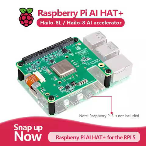 Official Raspberry Pi 5 AI HAT+ Artificial Intelligence Kit with Hailo8l/Hailo8 Accelerator Module, 