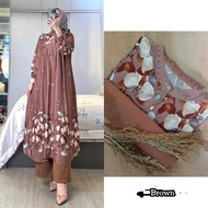 Set Tunik Anggrek Sella Rayon Diamond LD 110 CM Setelan Kulot