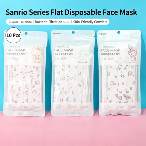 Cute Hello Kitty Melody Printed Disposable Face Mask 3‑Ply Protective Breathable Skin‑Friendly Styli