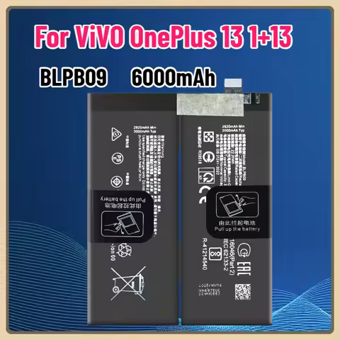 6000mAh BLPB09 Battery for ViVO OnePlus 13 1+13 Mobile Phone Battery