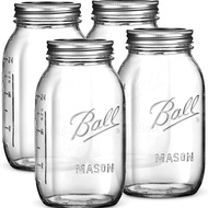 ลูกบอลมาตรฐาน 32 oz โหลแก้วmason jar Ball Mason 946ml American Mason Jar แก้ว Jar ปิดผนึกโปร่งใส Sca